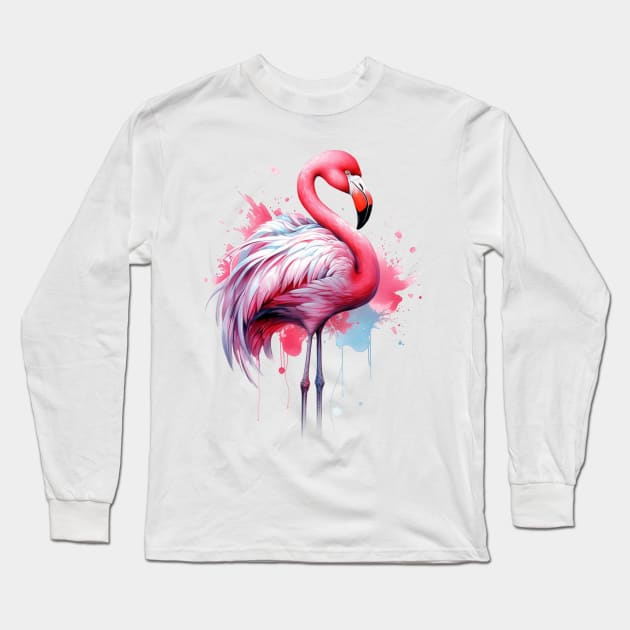 Flamingo Long Sleeve T-Shirt by NatashaCuteShop